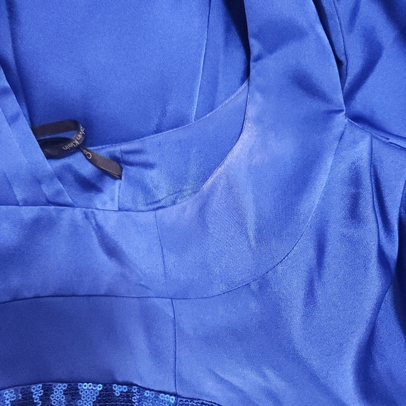 Calvin Klein Cobalt Blue Sequin Waist Gown Size 6 Formal Maxi Dress - Picture 11 of 12